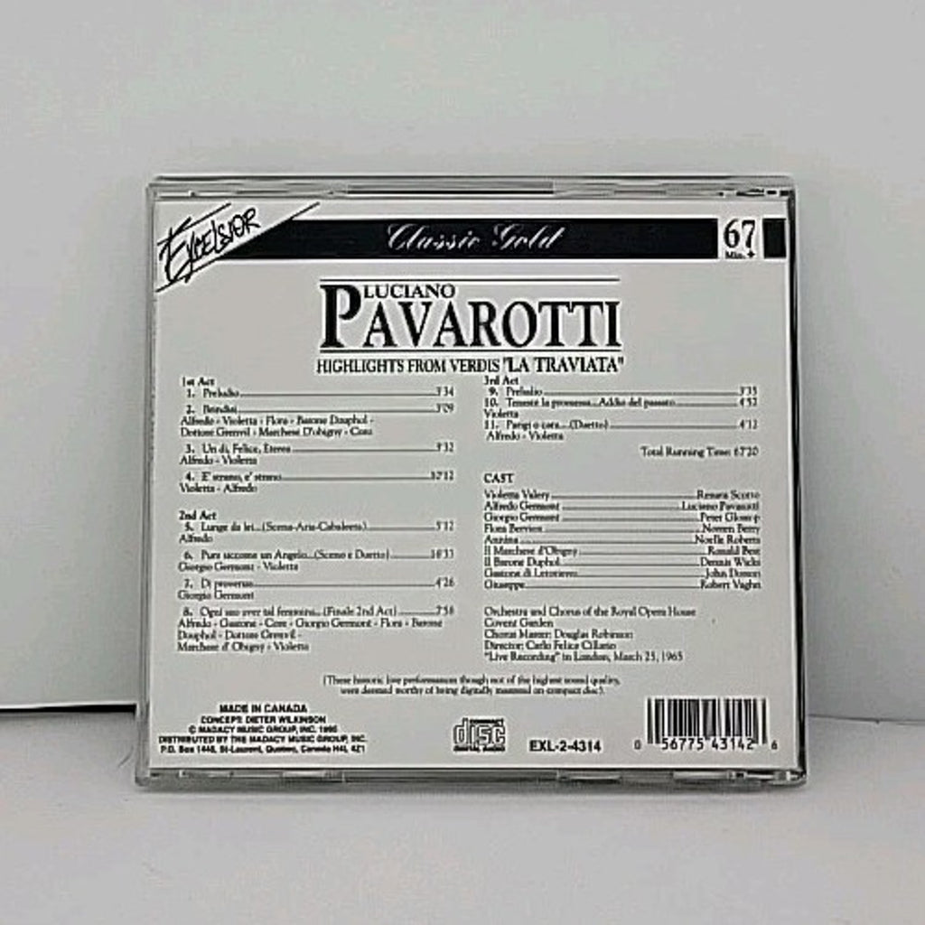 Luciano Pavarotti Highlights From La Traviata CD Excelsior Classic Gold