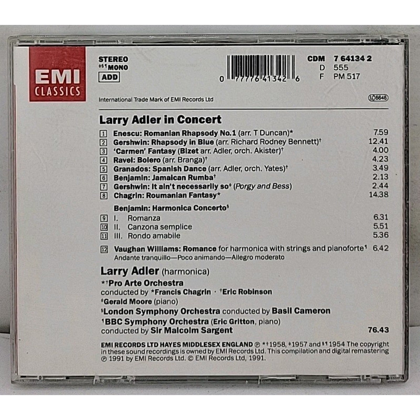 Larry Adler in Concert by Larry Adler in Concert (CD, 2007)