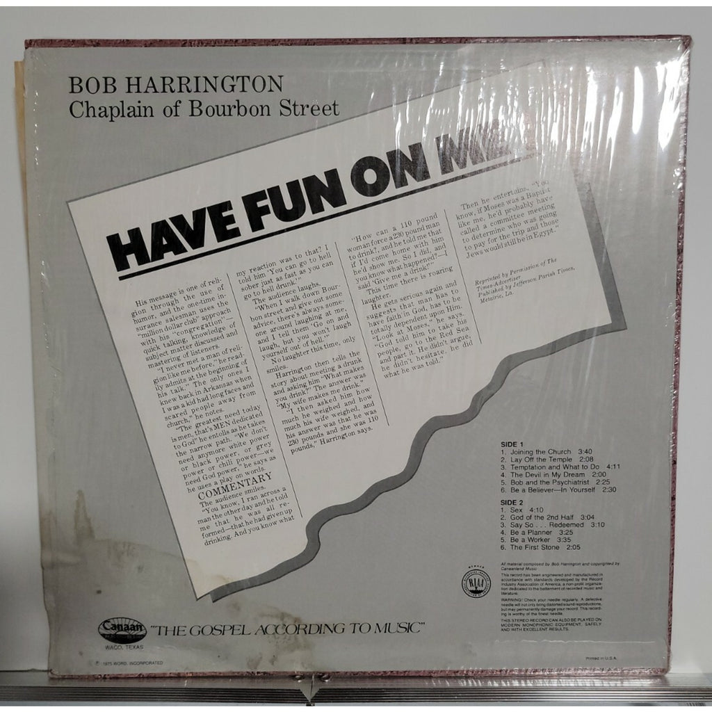 Bob Harrington – Have Fun On Me (Vinyl)