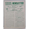 International Championship Newsletter December 1962 Volume 3 Number 5