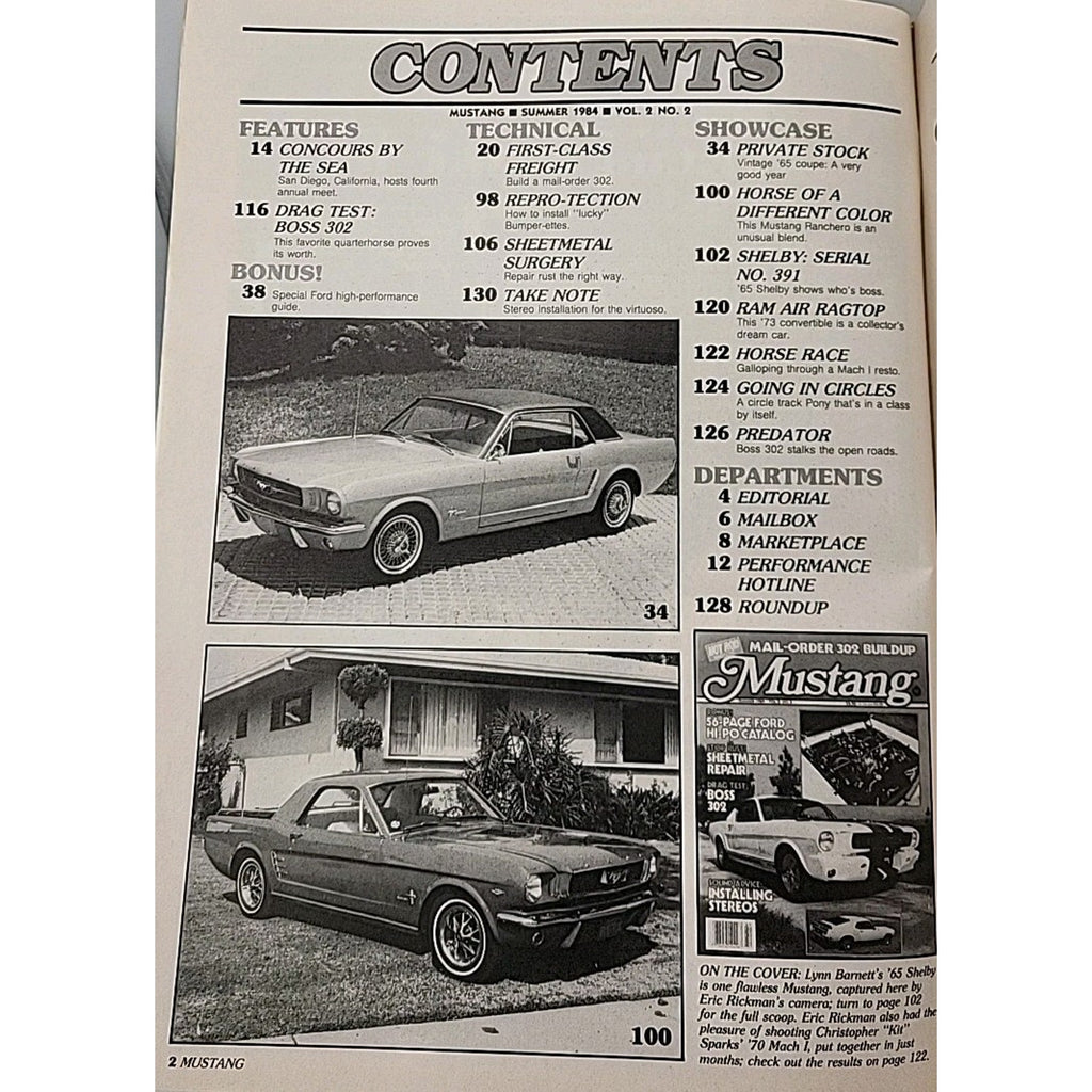 Hot Rod Magazine Mustang Summer 1984 Vol. 2 No. 2