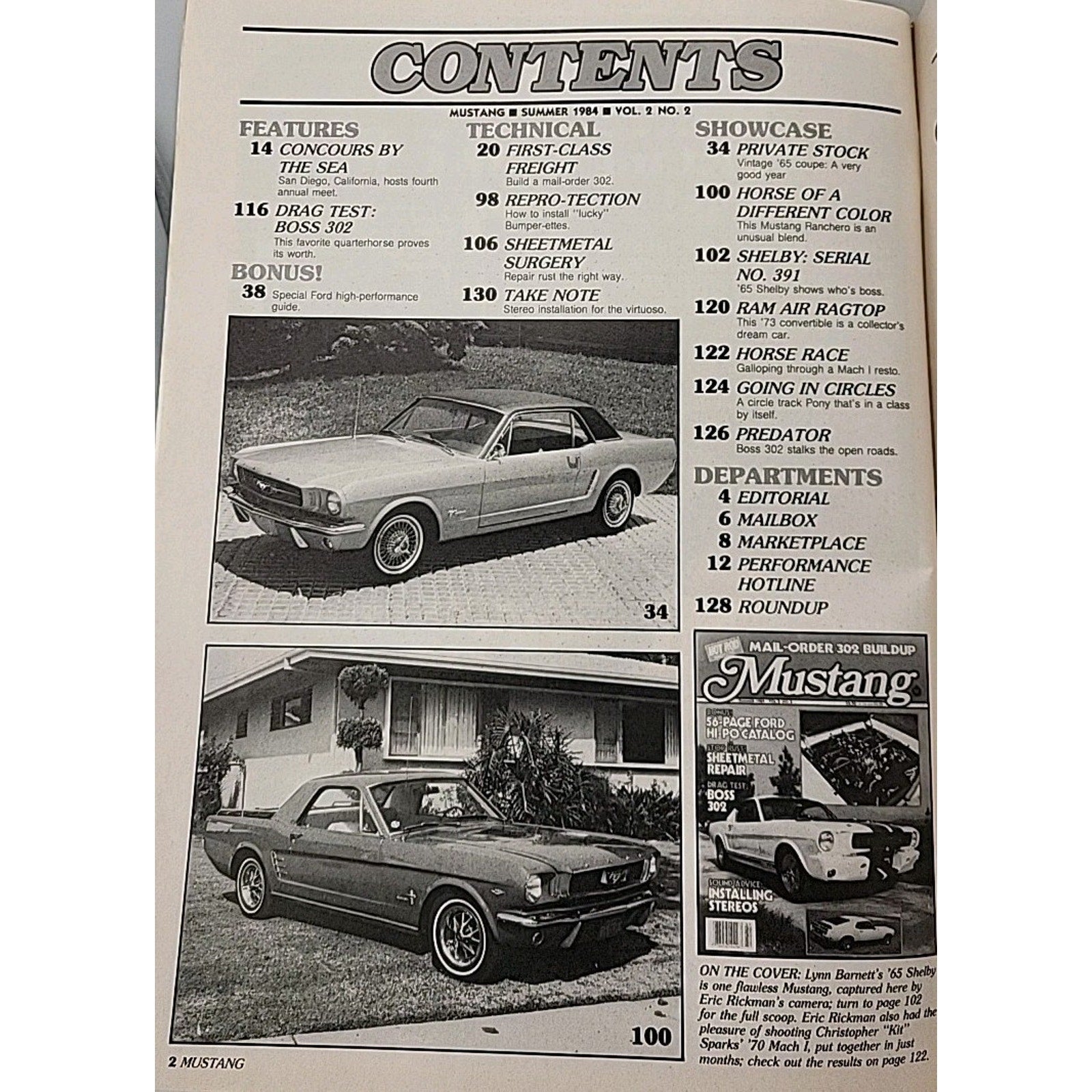 Hot Rod Magazine Mustang Summer 1984 Vol. 2 No. 2