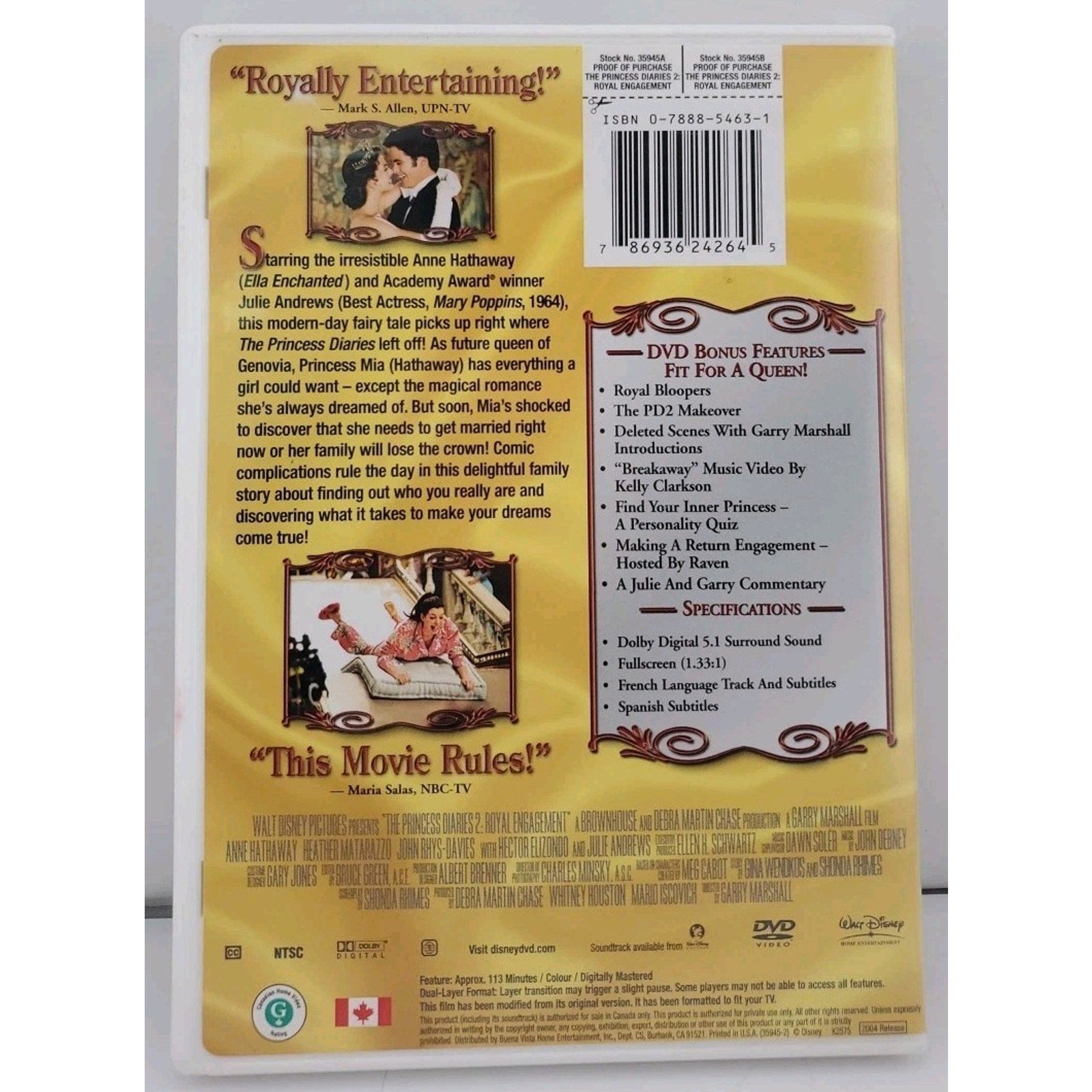 The Princess Diaries 2: Royal Engagement (DVD, 2004)