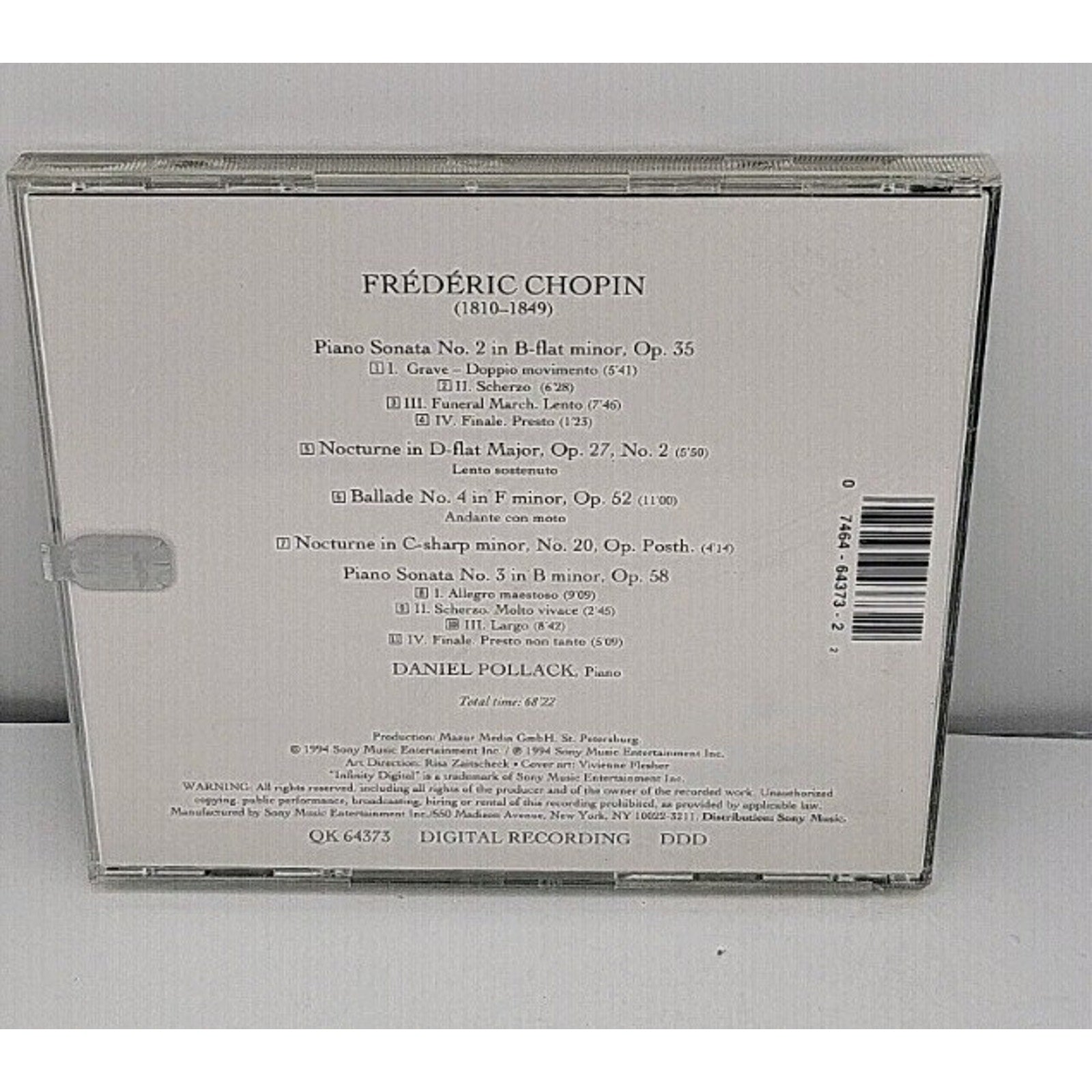 Piano Sonatas / Nocturnes by Daniel Pollack (CD, 1994)