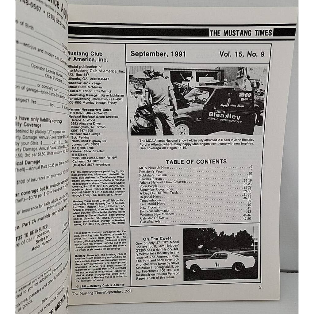 Mustang Times September 1991 Magazine