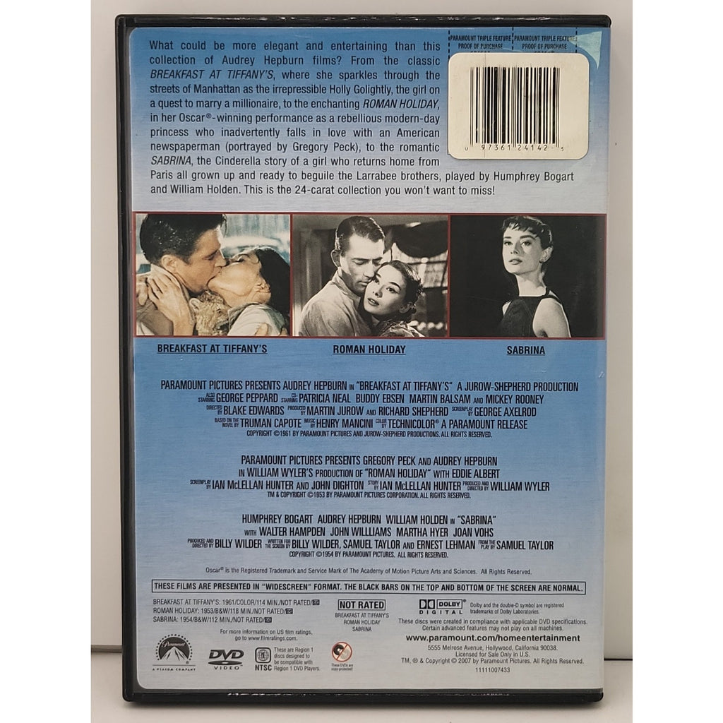 Audrey Hepburn Collection (DVD, 2007, 3-Disc Set, Checkpoint) *Missing Breakfast