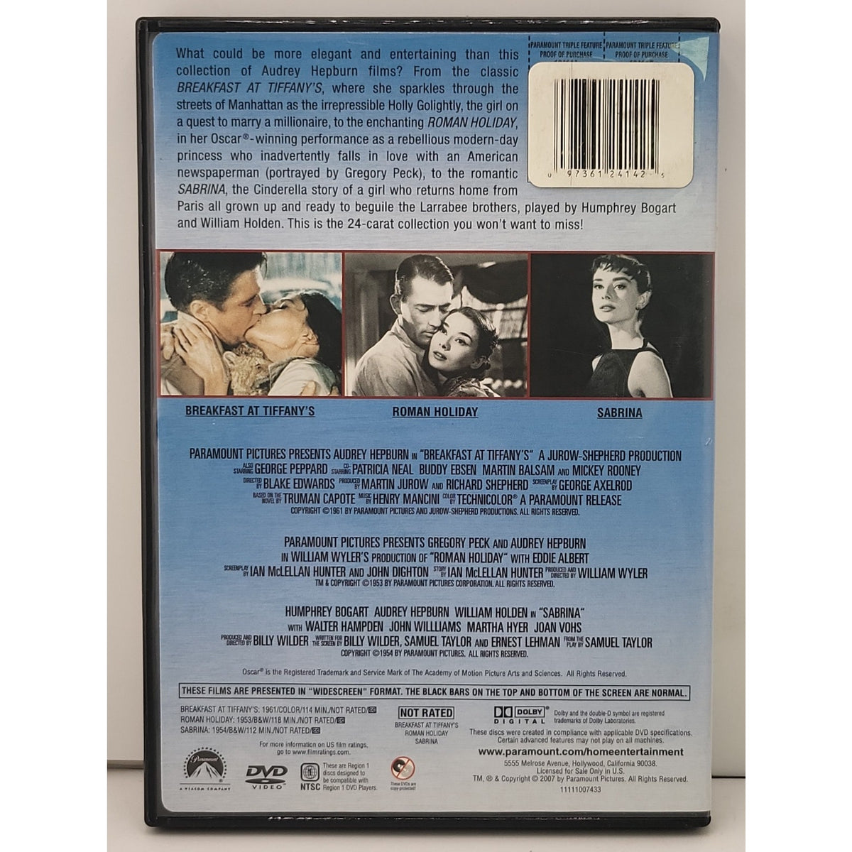 Audrey Hepburn Collection (DVD, 2007, 3-Disc Set, Checkpoint) *Missing Breakfast