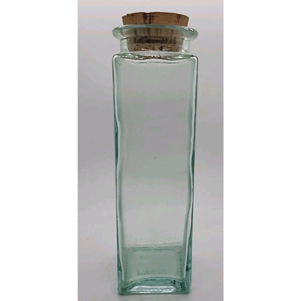 9.5" Square Clear Glass Container With Cork