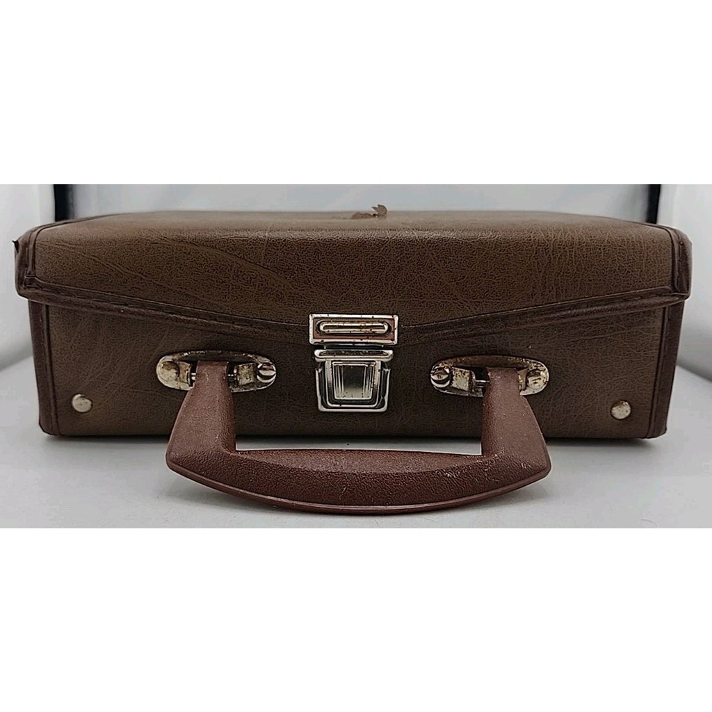 Brown Cassette Carrying Case Holds 12 Tapes With Working Closure