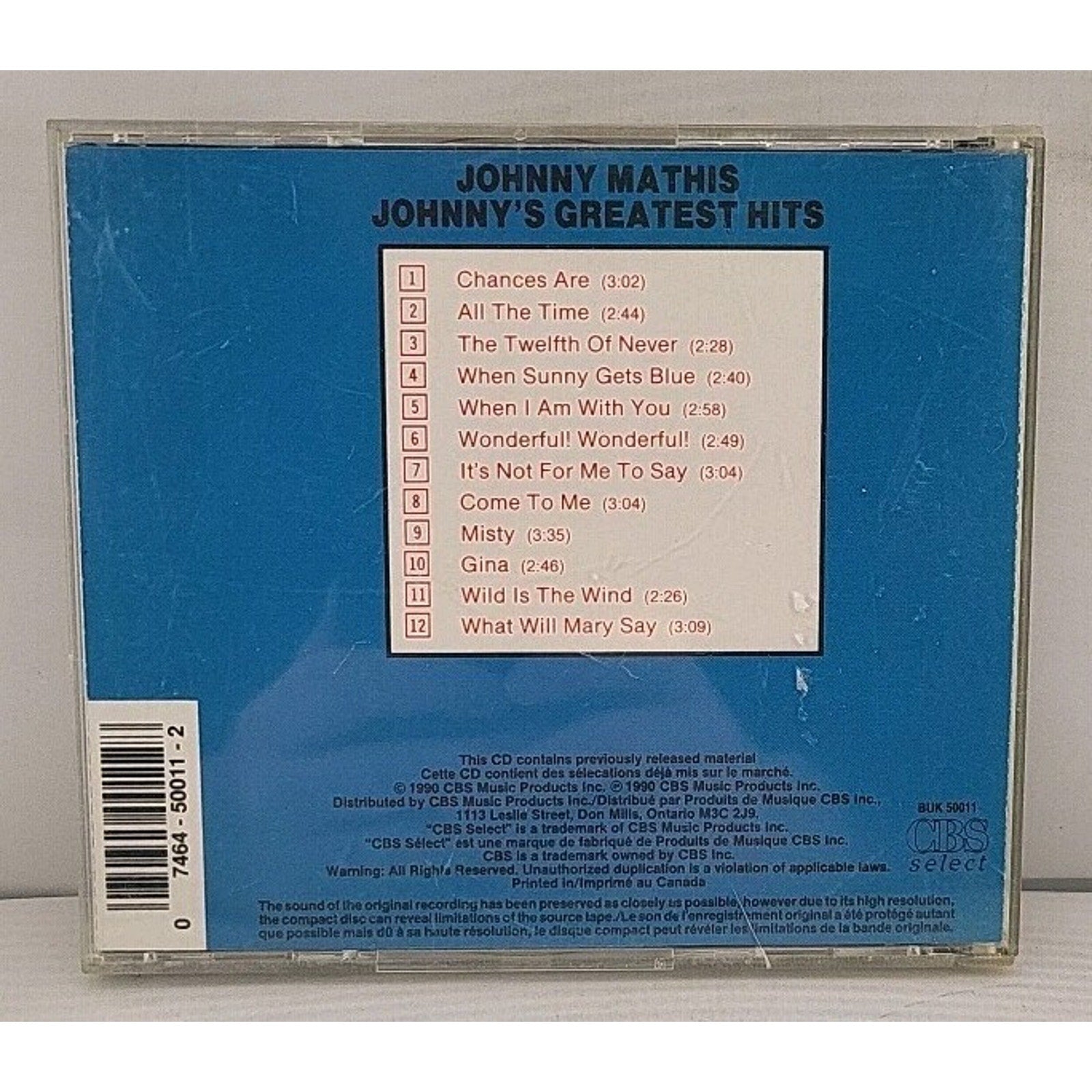 Johnny's Greatest Hits by Johnny Mathis (CD, May-1991, Special Edition)