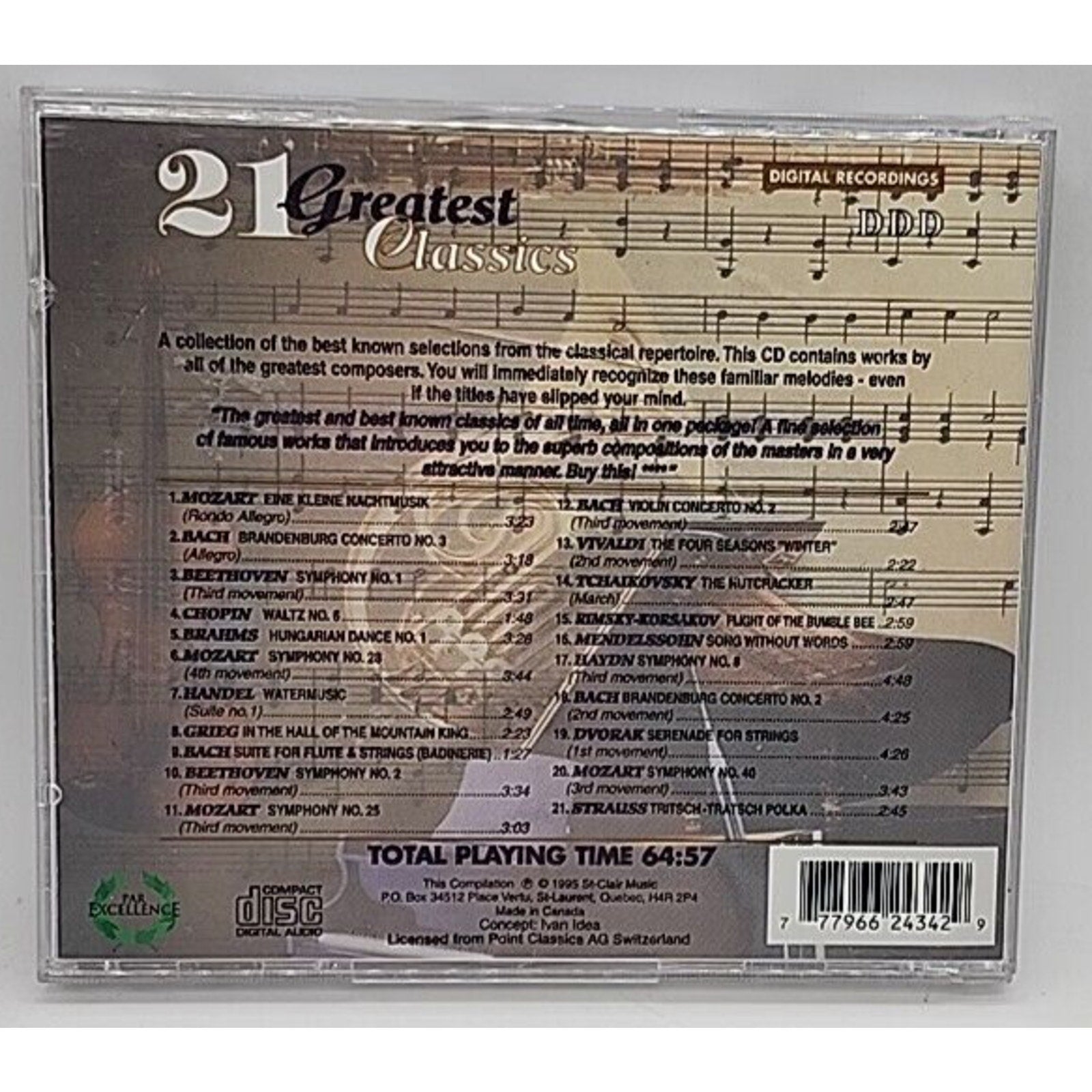 Twenty-One Greatest Classics (CD, Feb-1996, St. Clair)