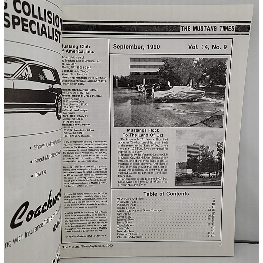 Mustang Times September 1990 Magazine