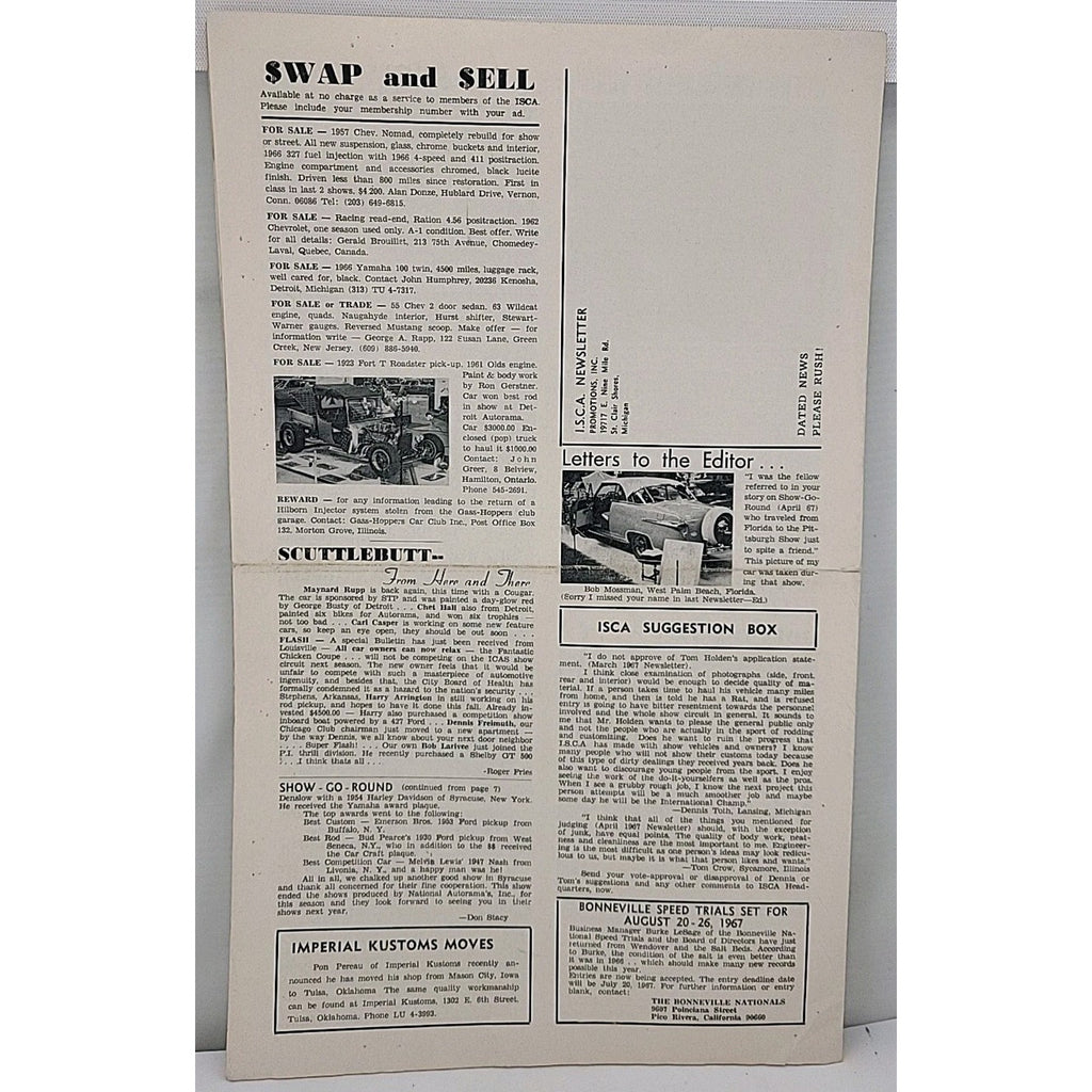 ISCA Newsletter June 1967 Volume VII Number 8
