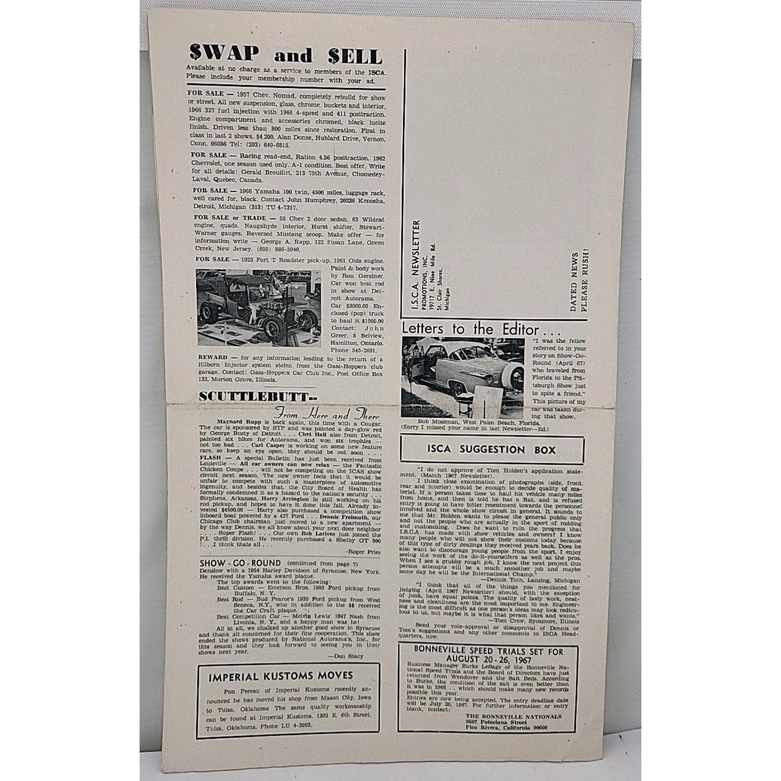 ISCA Newsletter June 1967 Volume VII Number 8