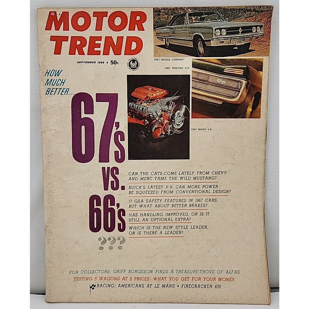 Motor Trend Magazine September 1966 Vol. 18 No. 9
