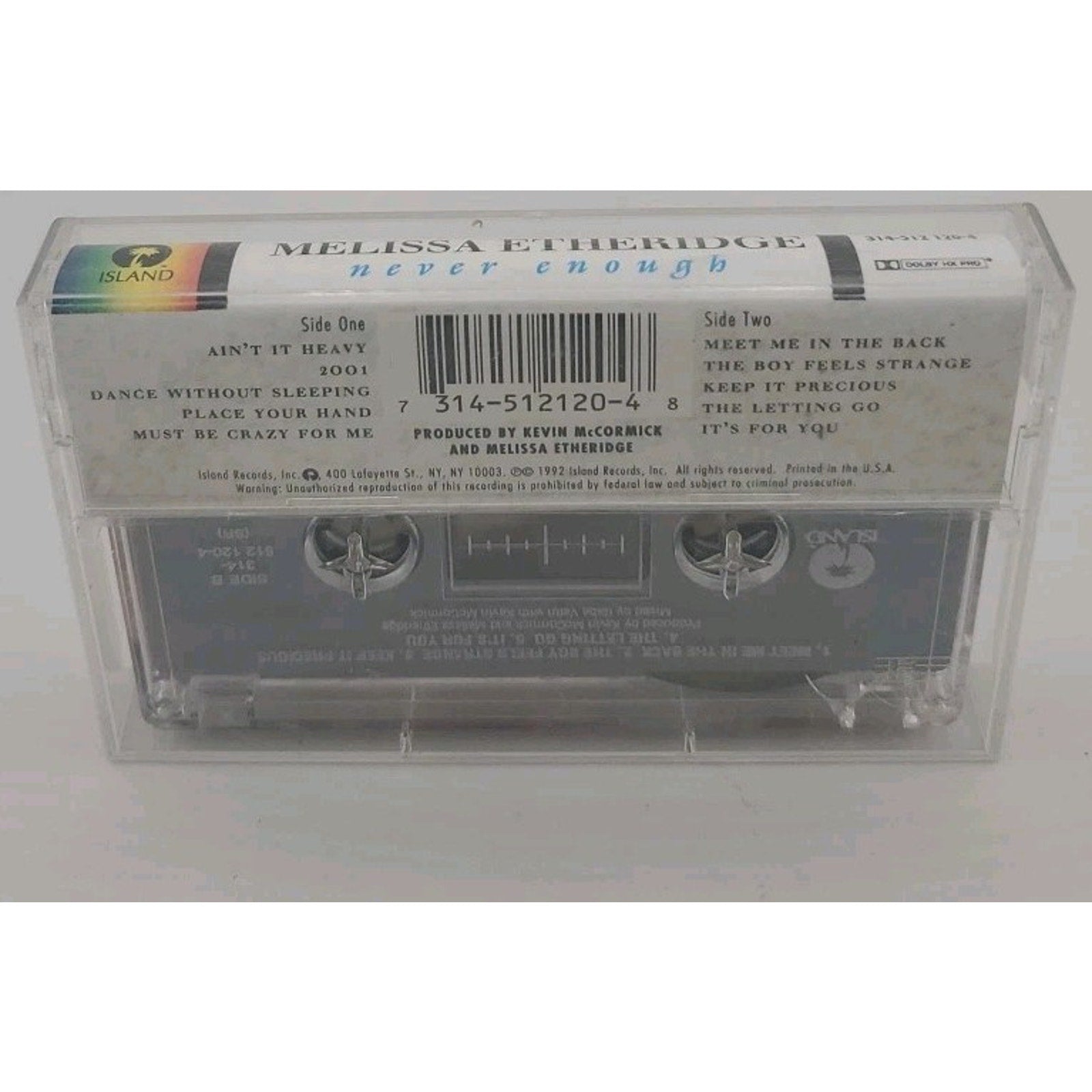Never Enough by Melissa Etheridge (Cassette, Mar-1992, Island (Label))