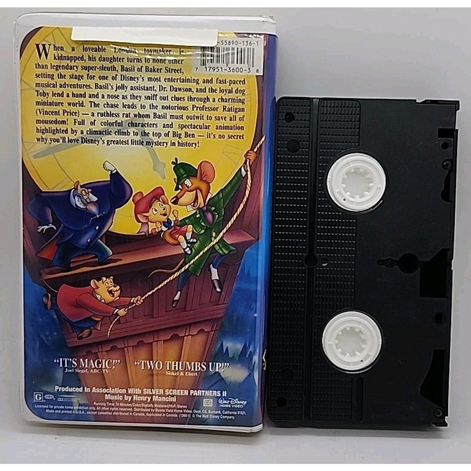 The Adventures of the Great Mouse Detective (VHS, 1992)