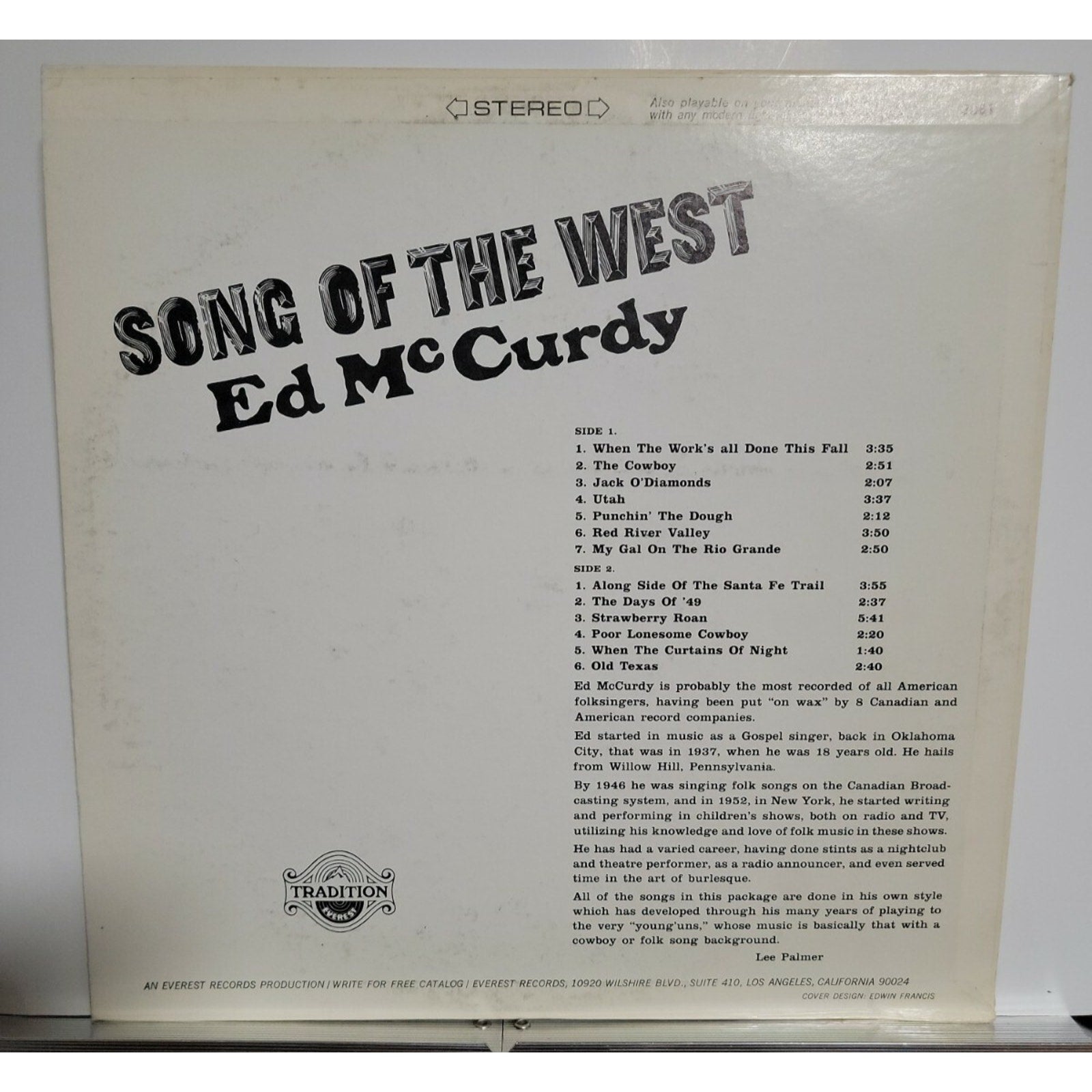 Ed McCurdy – Song Of The West (Vinyl)