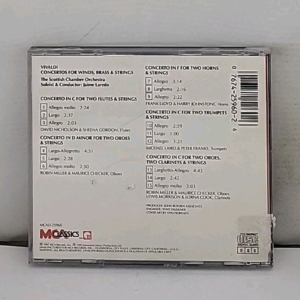 Vivaldi Concertos for Winds Brass & Strings CD Scottish Chamber Orch