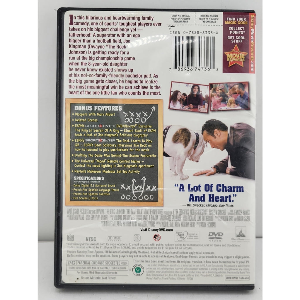 The Game Plan (DVD, 2008, Full Frame)