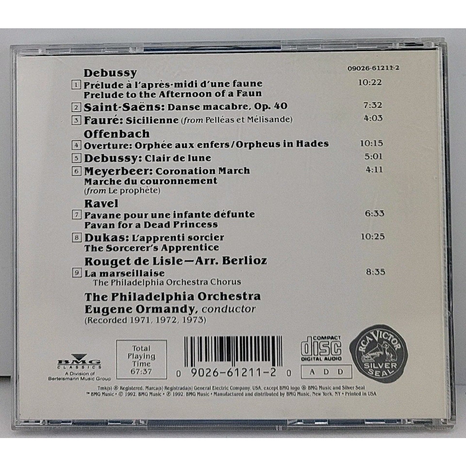 Ormandy - Clair de Lune Music of France - Debussy, Ravel & Offenbach RCA CD