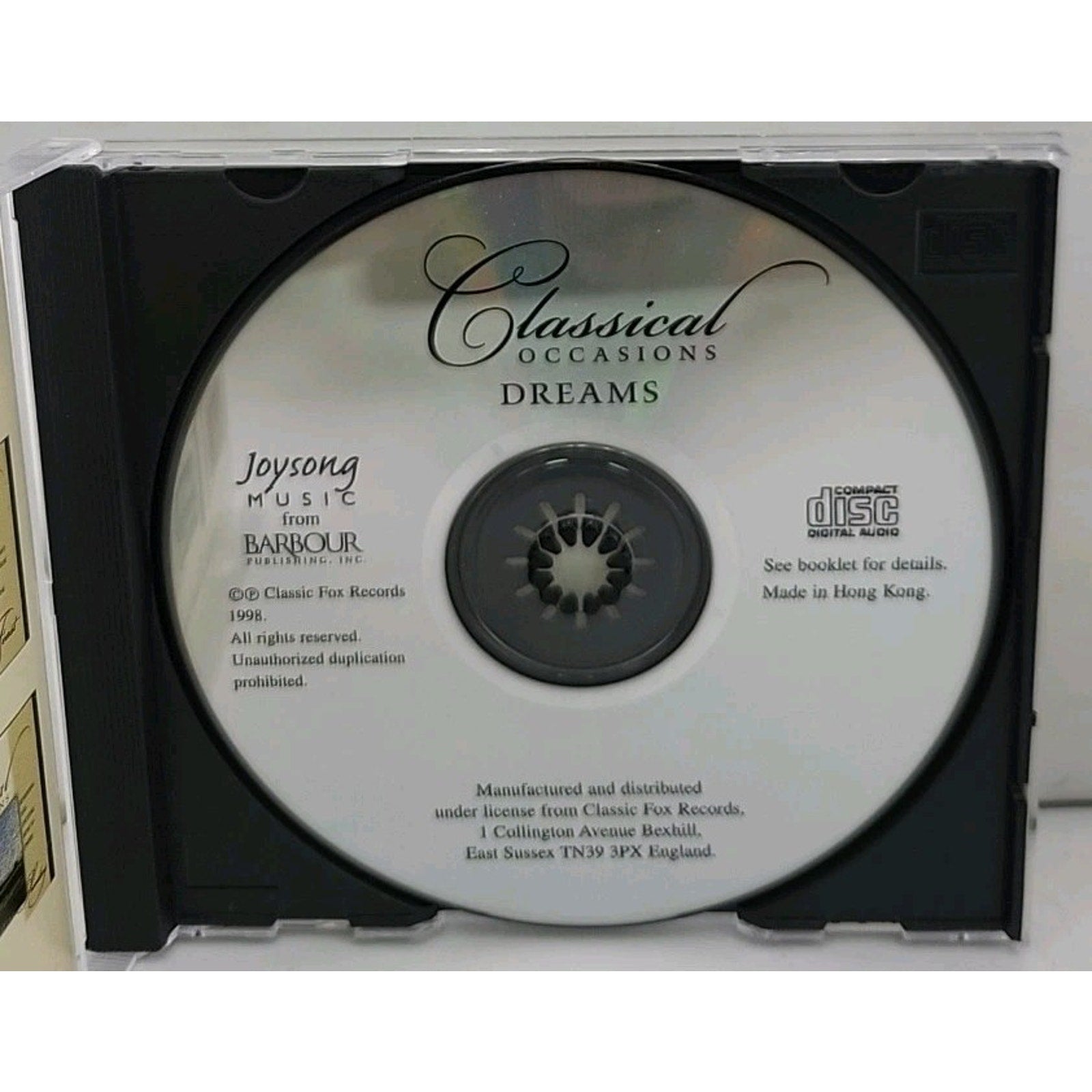 Classical Occasions Dreams Calming Music CD