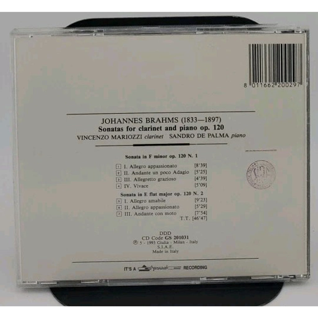 Complete Works Brahms - Sonatas For Clarinet & Sandro De Palma CD