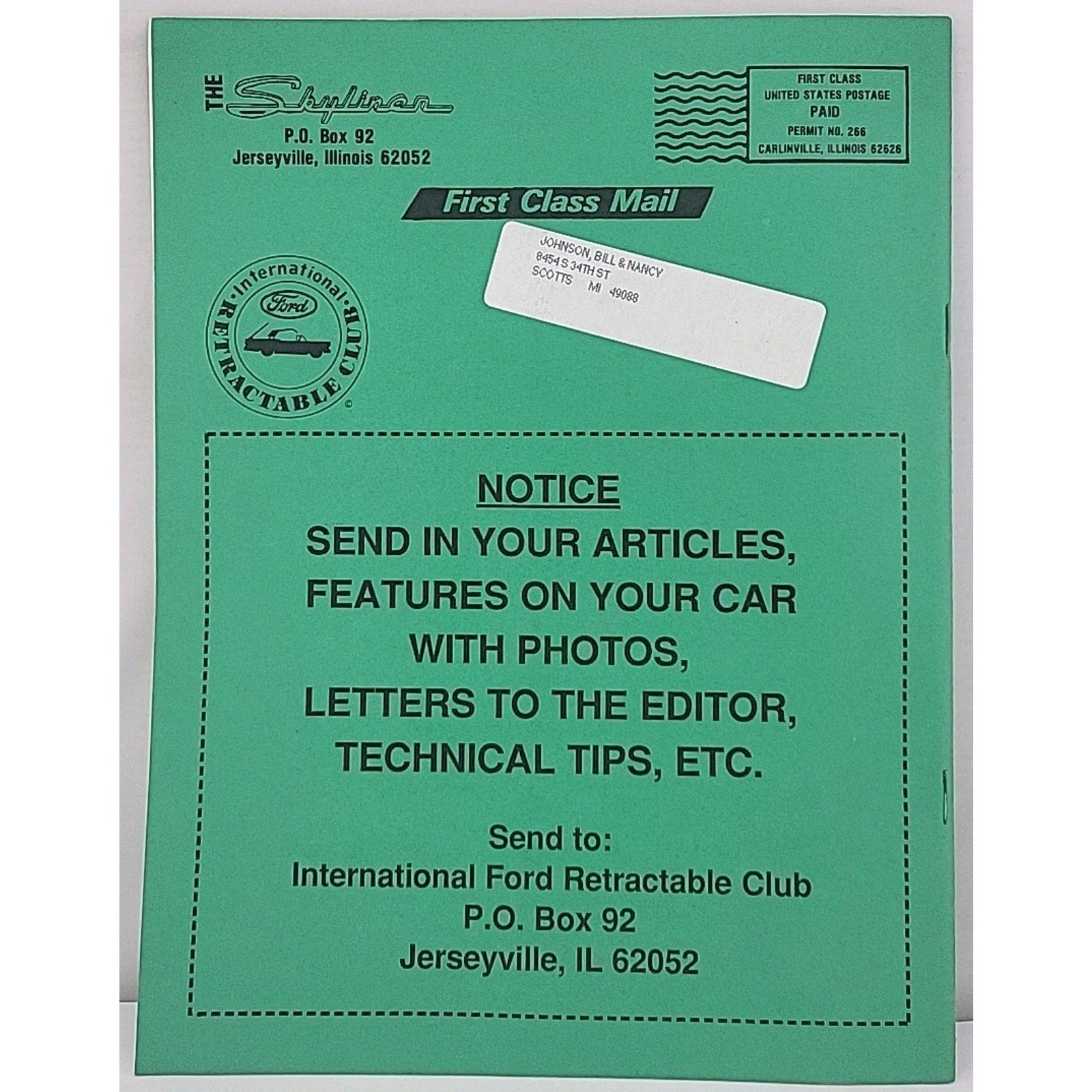 The Skyliner - International Retractable Club - November 1990 Number 120