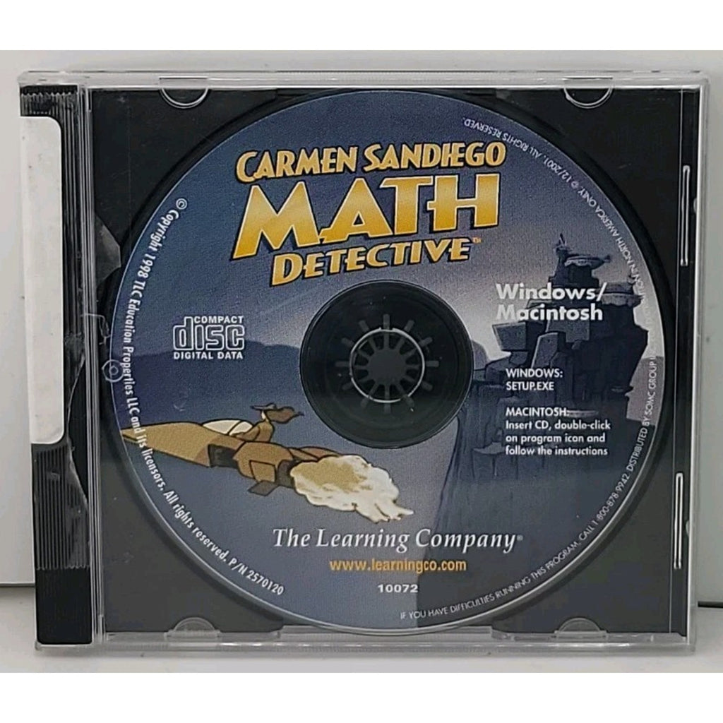 Carmen Sandiego MATH DETECTIVE PC/Mac Game For Age 8-14 - CD ROM *Disc Only*