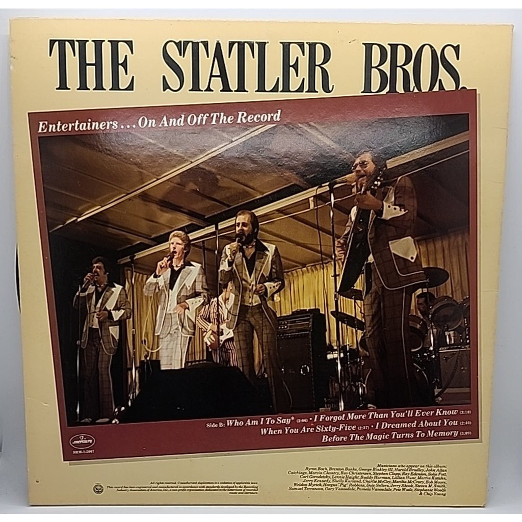 The Statler Bros. Entertainers On And Off The Record. Mercury 1978 (Record)