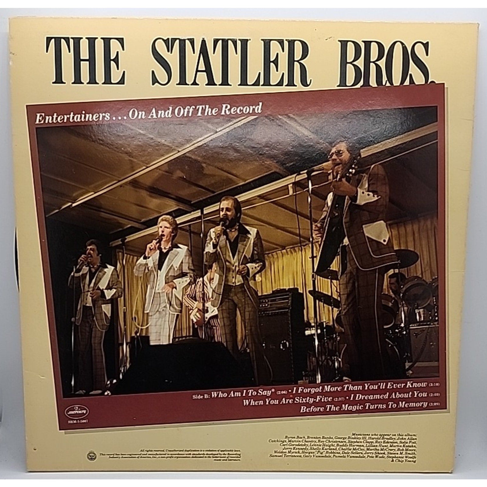 The Statler Bros. Entertainers On And Off The Record. Mercury 1978 (Record)