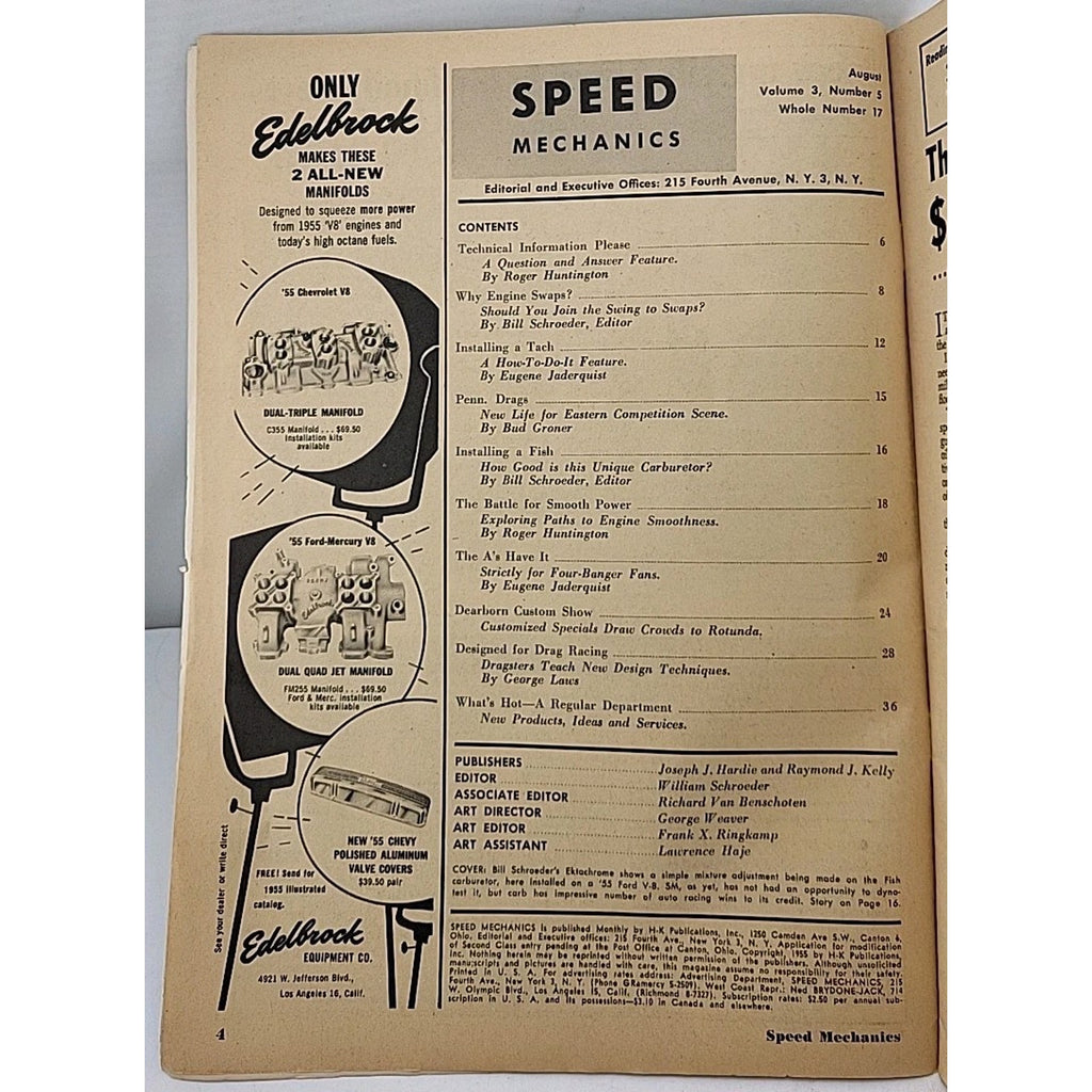 Speed Mechanics Magazine August 1955