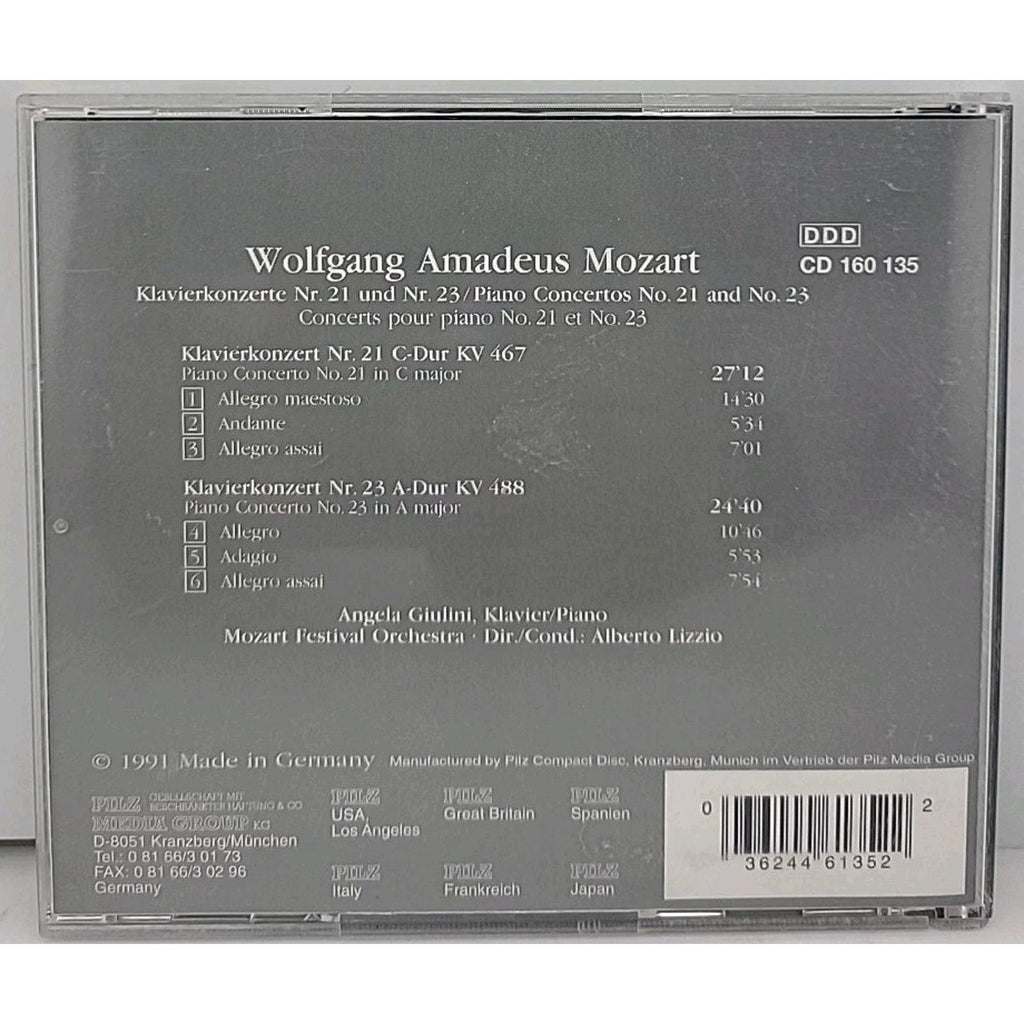 Mozart Klavierkonzerte Nr 21 Und Nr 23 CD Vienna Master Series