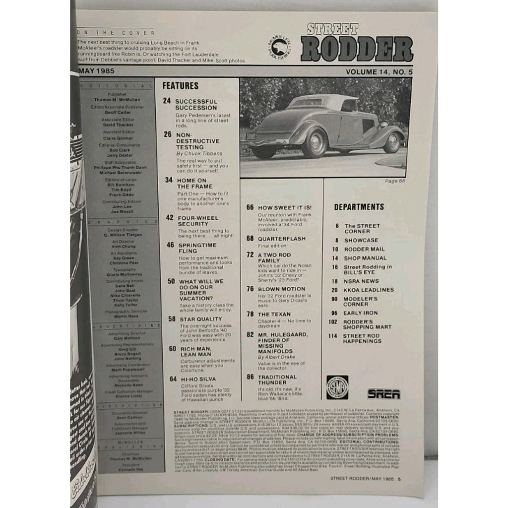 Street Rodder Magazine - May 1985 - Vol. 14 No. 5