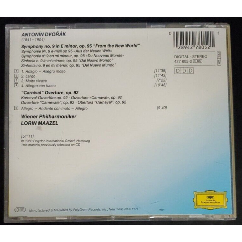 Symphony 9 New World - Audio CD By Dvorak -