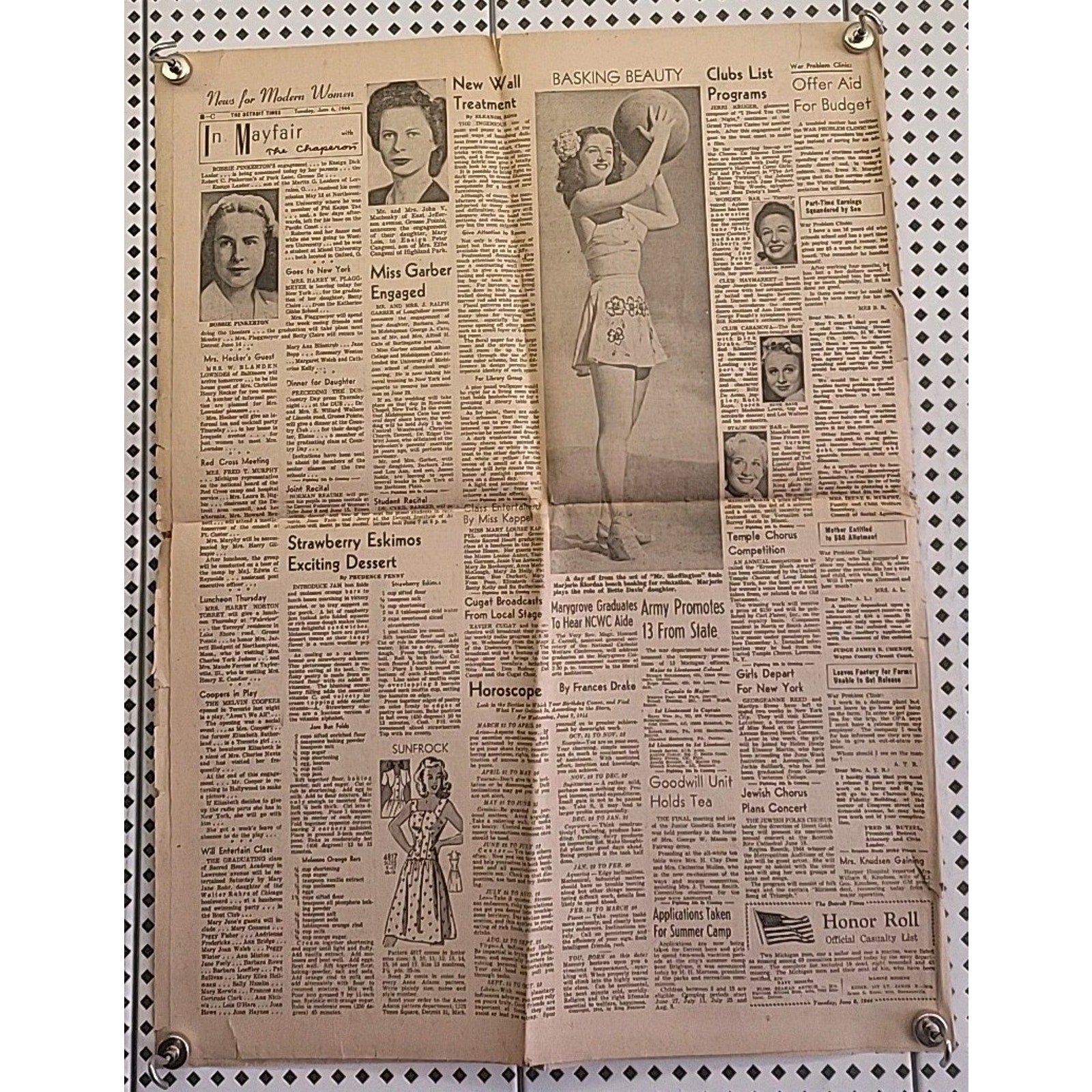 Detroit Times Newspaper - Invasion On - Gen. Eisenhower We Win Beaches - June 6