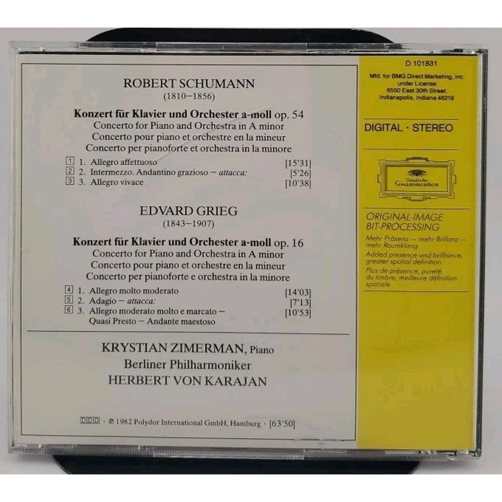Piano Concerti by Grieg & Schumann / Zimerman / Karajan / Bpo (CD, 1993)