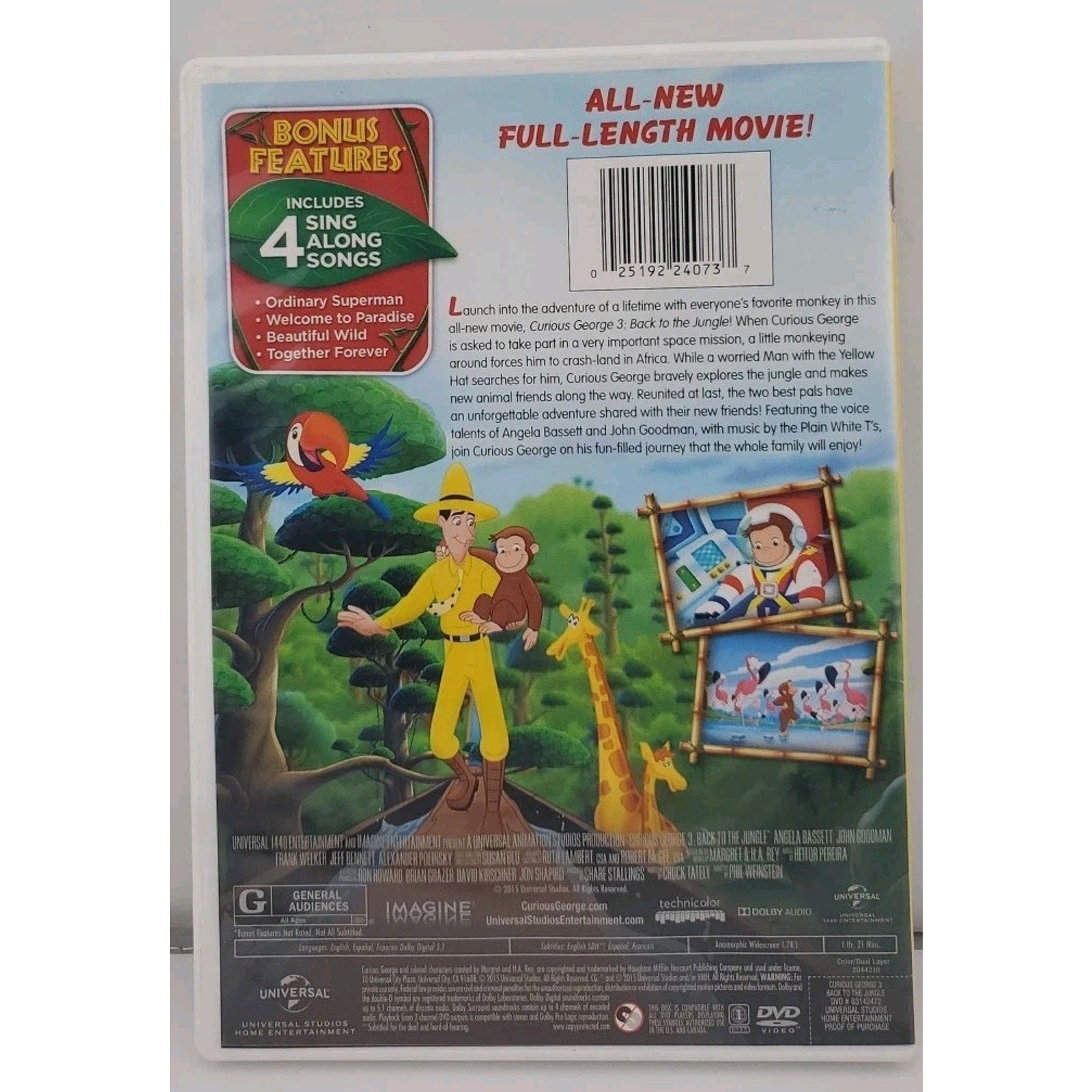 Curious George 3: Back to the Jungle (DVD, 2015)