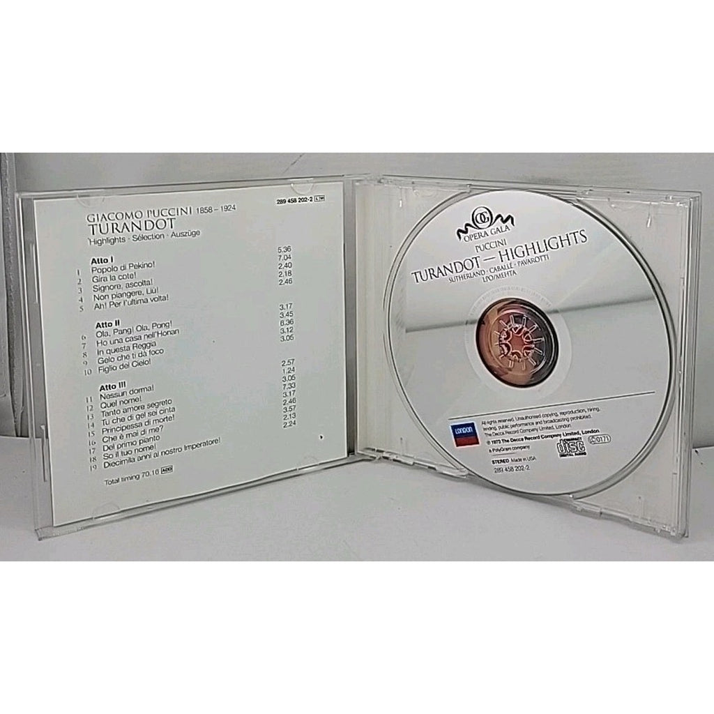 Turandot by Joan Sutherland (CD, 1998)