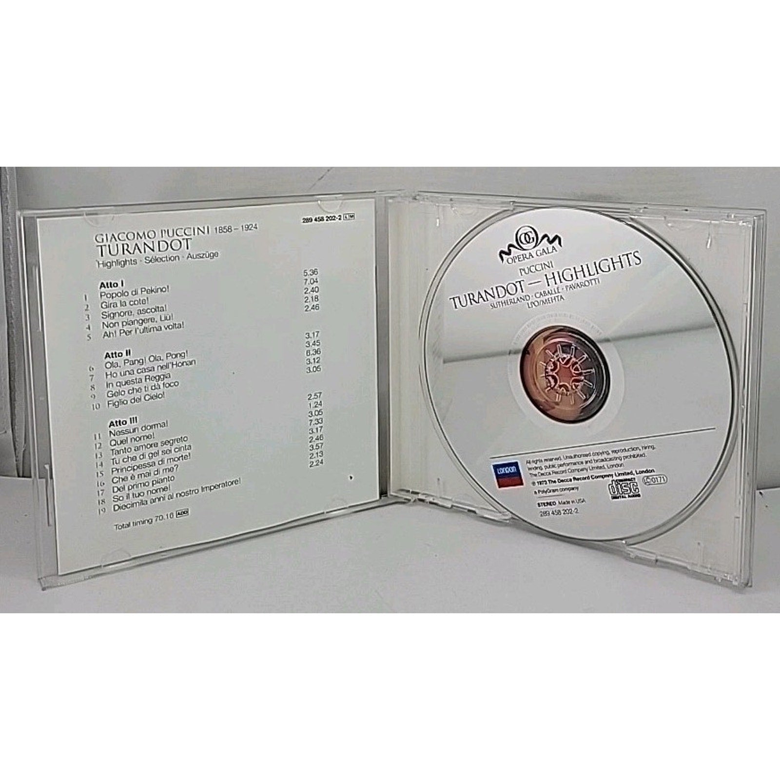 Turandot by Joan Sutherland (CD, 1998)