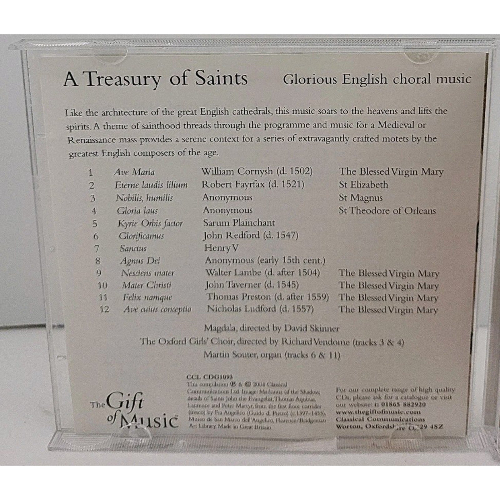 A Treasury of Saints: Glorious English Choral Music - Audio CD