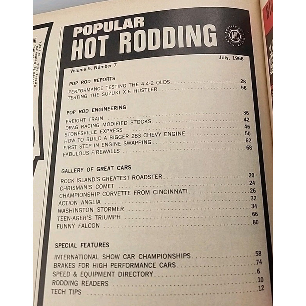 Popular Hot Rodding Magazine July 1966