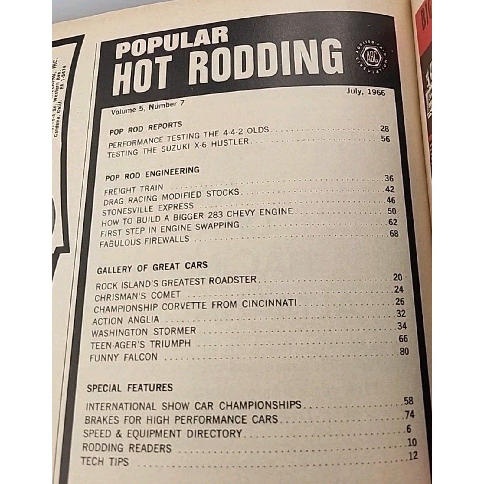 Popular Hot Rodding Magazine July 1966