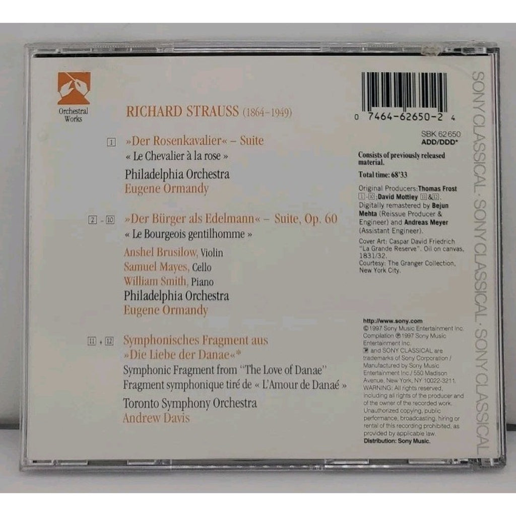 Der Rosenkavalier Suite/Bourgeois Ge by Richard Strauss (CD, 1997)