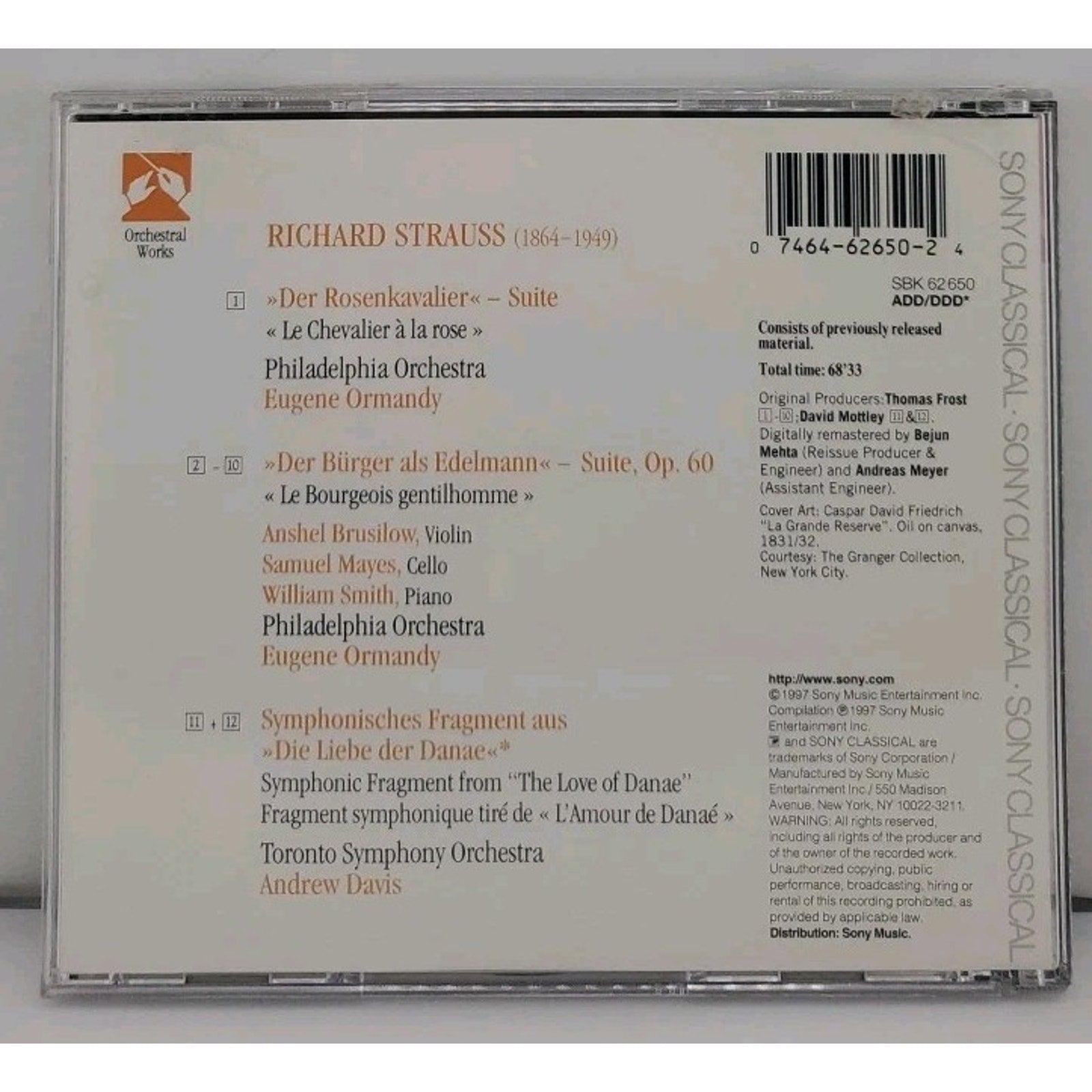 Der Rosenkavalier Suite/Bourgeois Ge by Richard Strauss (CD, 1997)