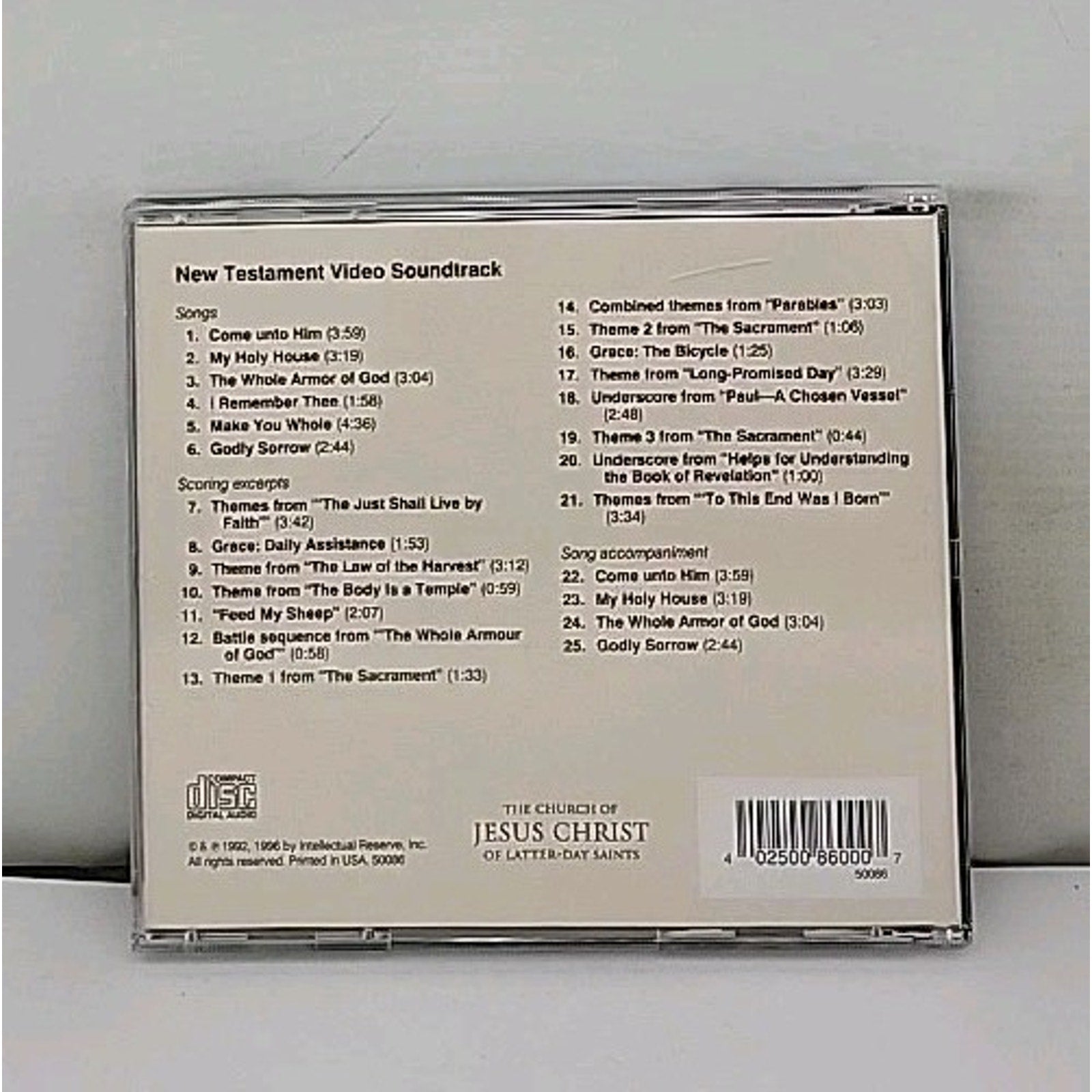 New Testament Video Soundtrack - Music CD LDS ~ Mormon