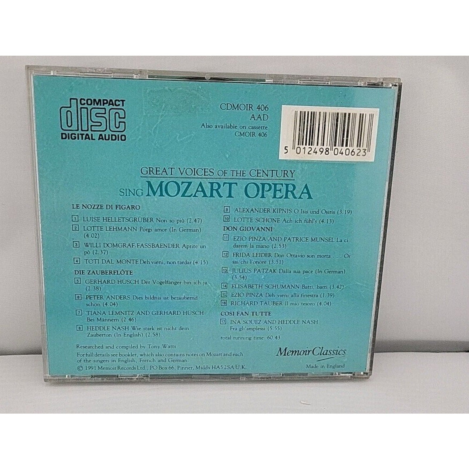 Great Voices of the Century Sing Mozart Opera Vol. 2 CD