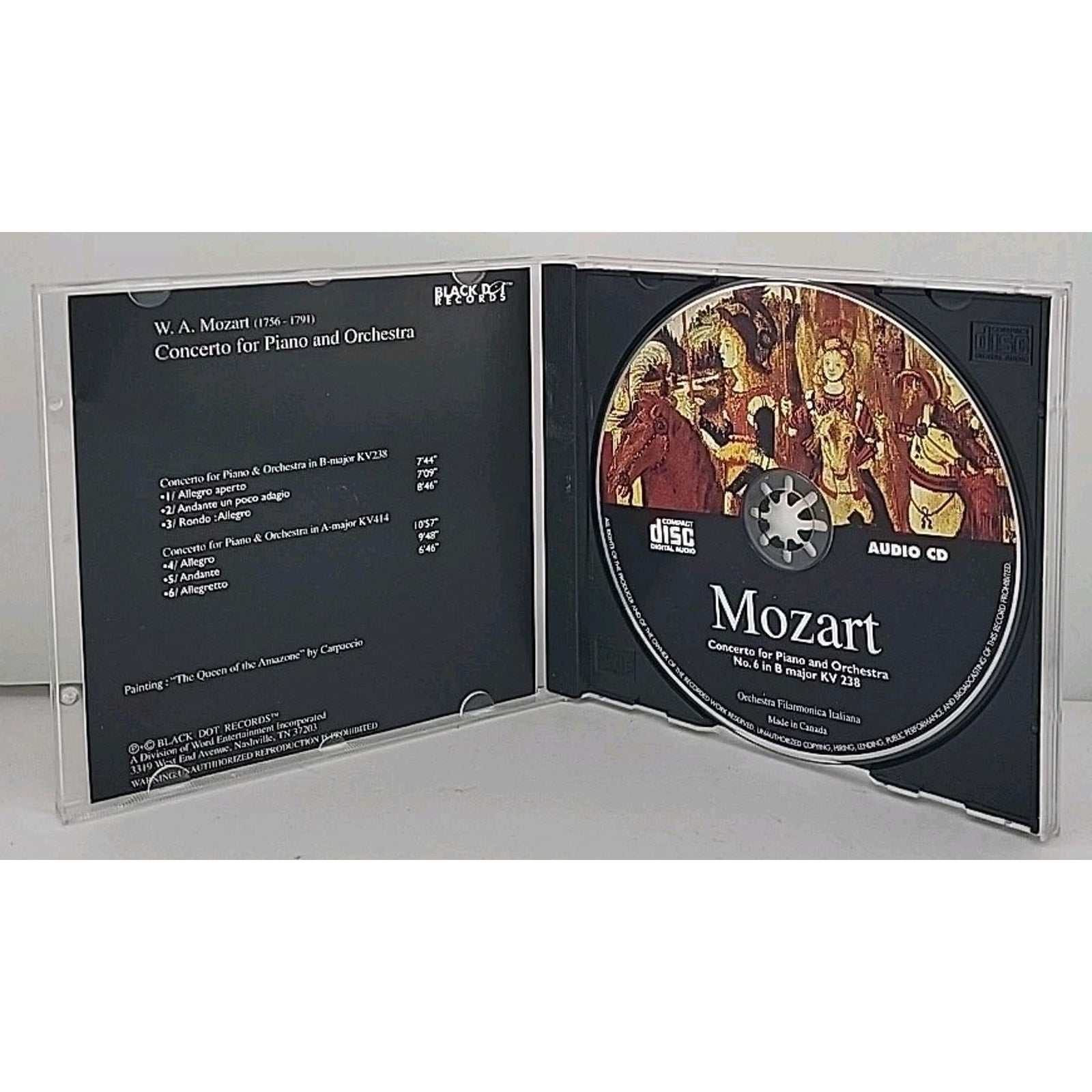 Mozart Concerto for Piano & Orchestra No. 6 B major KV 238, No. 12 in A ... CD