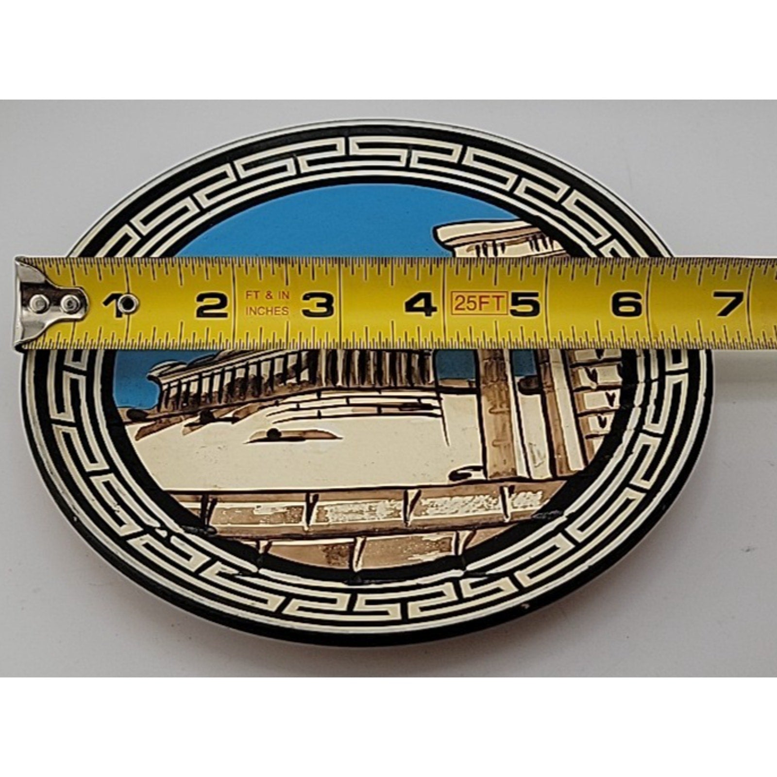 Small Hand Painted Athens Greece Dish Clay Terracotta