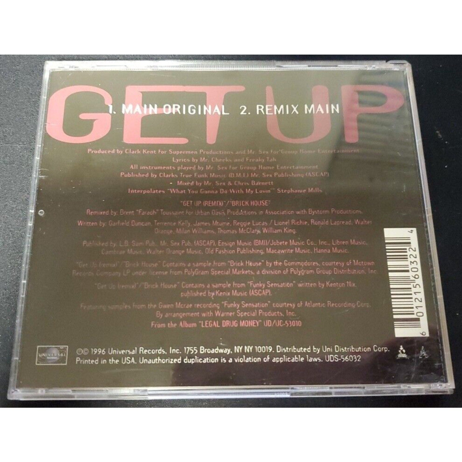 Get Up [Single] by The Lost Boyz (CD, Dec-1996, Universal Distribution)